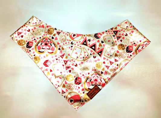 Pink and Gold Double-Sided Satin Dog Bandana